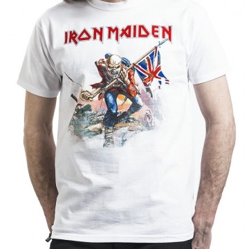 IRON MAIDEN Official The Trooper White T-shirt Free Shipping!