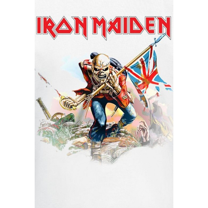 IRON MAIDEN Official The Trooper White T-shirt Free Shipping!