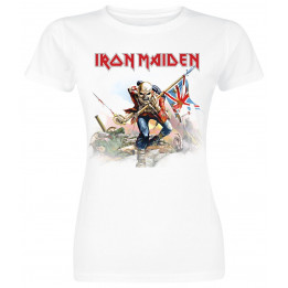 IRON MAIDEN Official The Trooper White GIRLY WOMEN T-shirt