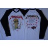 Metallica One Landmine …And Justice for All Official Longsleeve T-Shirt White / Black Sleeve Classic Thrash Metal