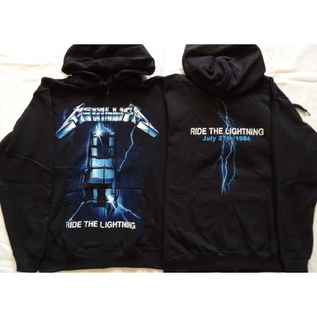 Metallica Ride the Lightning Official Hoodies Hoodie Zipp Offizieller