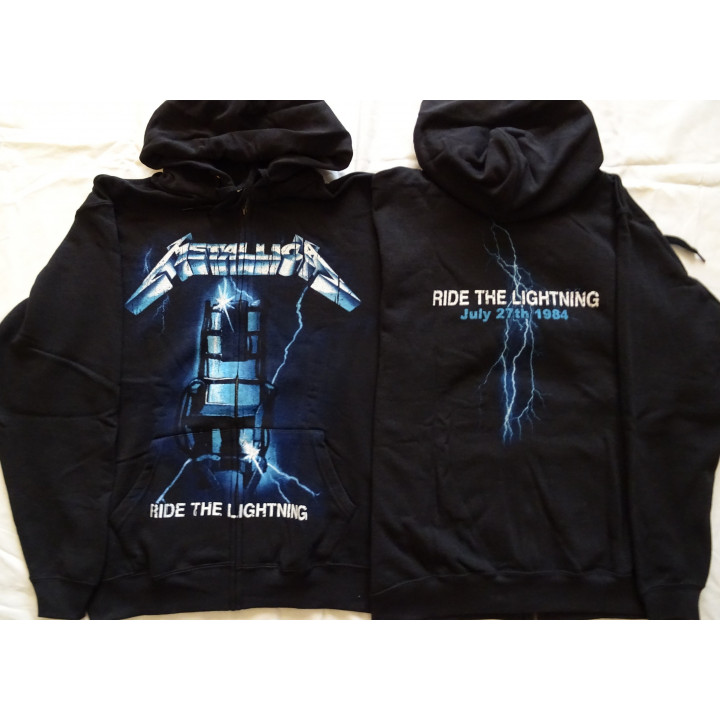 Metallica Ride the Lightning Official Hoodies Hoodie Zipp Offizieller
