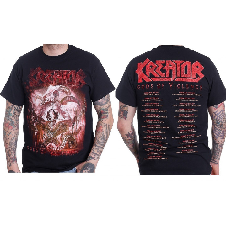 KREATOR OFFICIAL Gods of Violence 2017 Europe Tour T-Shirt