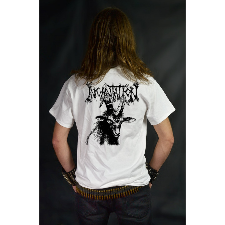 INCANTATION Entrantment of Evil Official Merchandise Luxi Artwork White T-Shirt