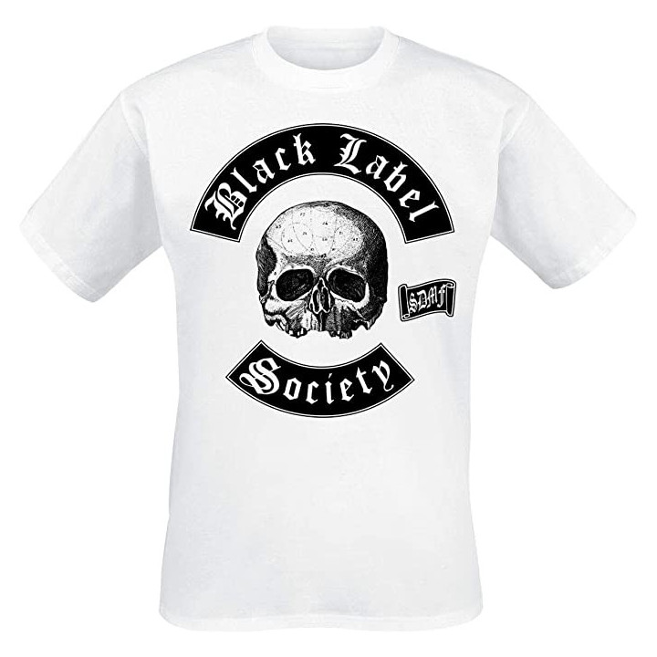 Black Label Society Skull Logo Official T-Shirt White Weiß Free Shipping