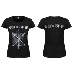 BURZUM Odin's Sword Girly WomenT-Shirt Sword of Odin OFFICIAL BLACK T-SHIRT