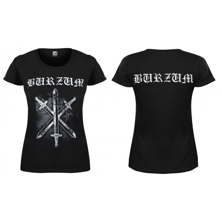 BURZUM Odin's Sword Girly WomenT-Shirt Sword of Odin OFFICIAL BLACK T-SHIRT