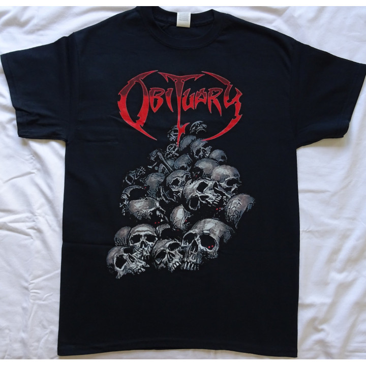 Obituary Pile of Skulls Chopped In Half Official T-Shirt Death Metal