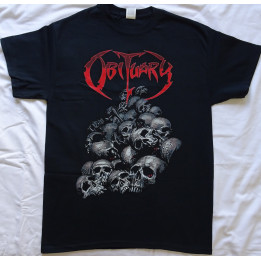 Obituary Pile of Skulls Chopped In Half Official T-Shirt Classic Old Death Metal