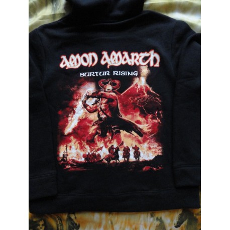 AMON AMARTH SURTUR RISING ORIGINAL OFFICIAL ZIPPER HOODIE GIRLS WOMEN 