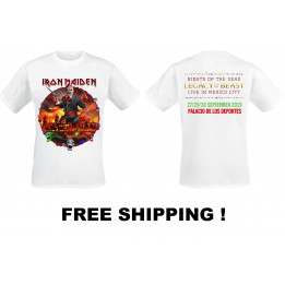 Iron Maiden Nights Of The Dead Legacy Of The Beast Live In Mexico Official T-Shirt Free Shipping !