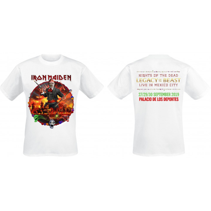 Iron Maiden Nights Of The Dead Legacy Of The Beast Live In Mexico Official T-Shirt Free Shipping !