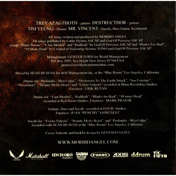 Morbid Angel Illud Divinum Insanus CD 2011 Season Of Mist SOM 222 Jewel Case