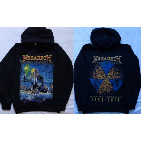 Megadeth Rust in Peace 20th Twentieth Anniversary Official Hoodie Kapuzenjacke All Print 