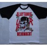 Slayer Slaytanic Wehrmacht Thrash Metal Old Skull 1988 Official Baseball White Black T-Shirt 