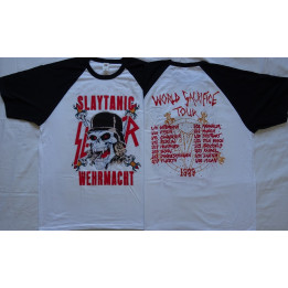 Slayer Slaytanic Wehrmacht World Sacrifice Tour 1989 Official Baseball T-Shirt