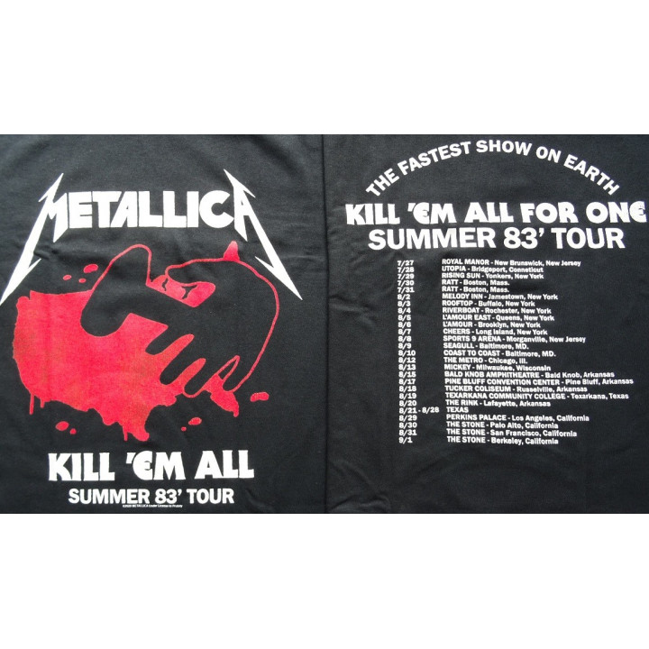 Metallica KillEmAll Tour 1983 Official Licensed T-Shirt Free Shipping
