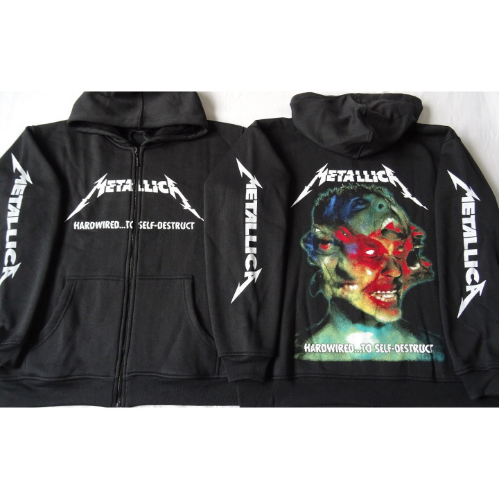 Metallica Hardwired To Self-Destruct Official Hoodies Hoodie Zipper Offizieller Kapuzenpullover mit Reißverschluss Thrash Metal