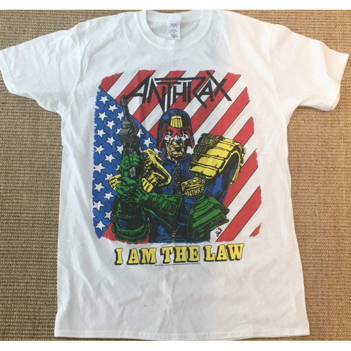 Anthrax I Am The Law Official Original T-Shirt Among the Living Thrash Metal The Big Four 