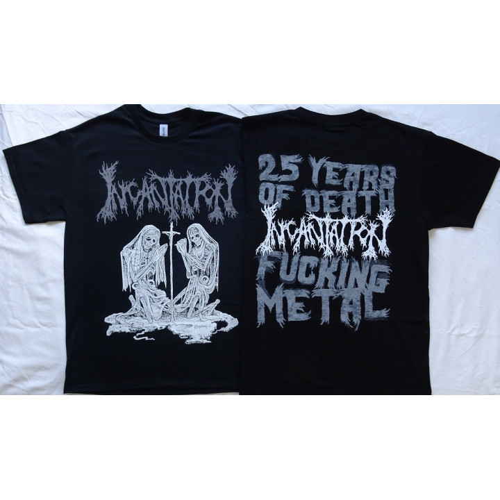 Incantation Deliverance of Horrific Prophecies Official T-Shirt Official Merchandise 25 Years Of Death Fucking Metal