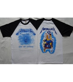 Metallica Ride the Lightning Official Original Baseball T-Shirt Classic Thrash Metal REAL PHOTO ! (NO PHOTO SHOP !)