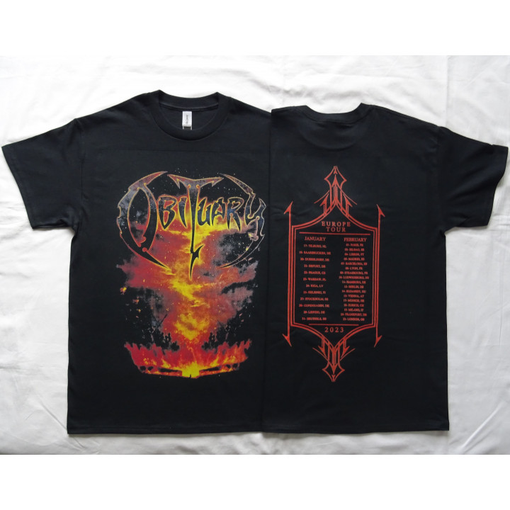 Obituary Dying Of Everything Europe Tour 2023 Official T-Shirt NEW! Florida Death Metal