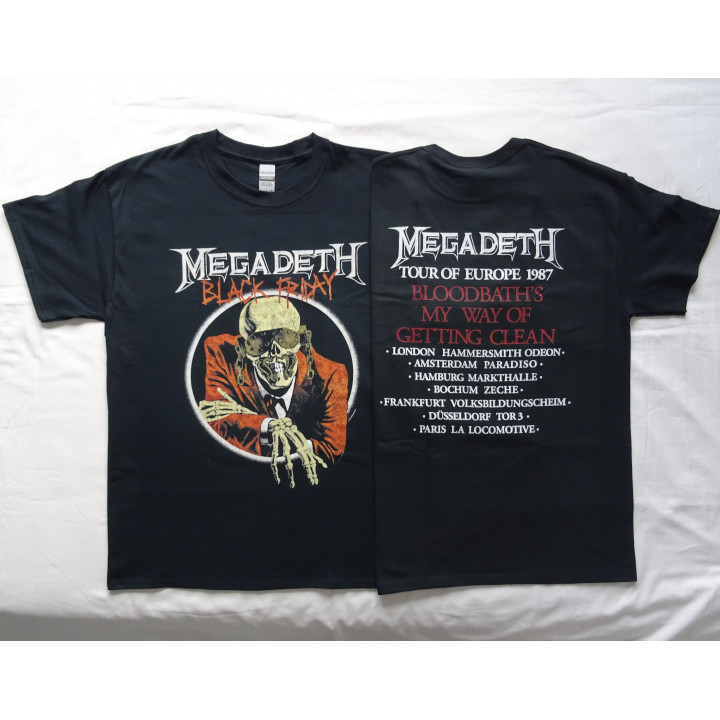 Megadeth Official T-Shirt Black Friday Europe '87 Peace Sells... But Who’s Buying? Europe Tour 1987 