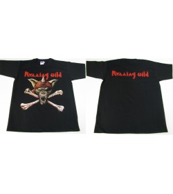 Running Wild Crossbones Under Jolly Roger Official T-Shirt Old Skull Heavy Metal Power Metal Pirate Metal