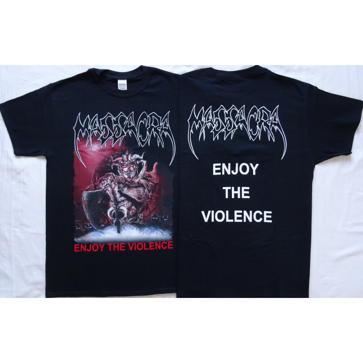 Massacra Official T-Shirt Enjoy The Violence Classic Thrash Death Metal From 1991 Classic Of The Genre