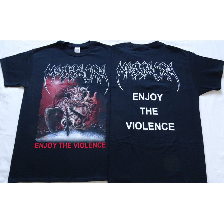 Massacra Official T-Shirt Enjoy The Violence Classic Thrash Death Metal From 1991 Classic Of The Genre