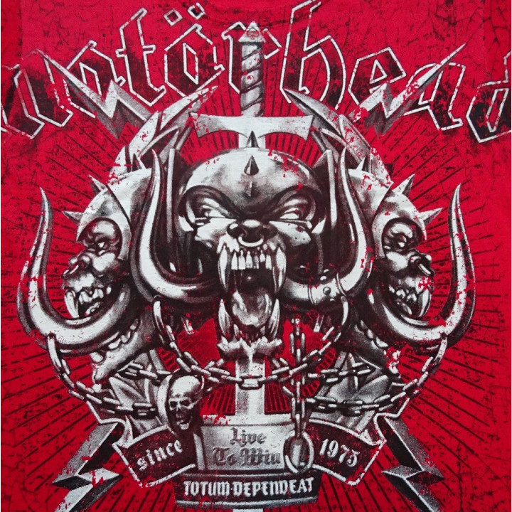 Motörhead Since 1975 Live To Win Totum Dependeat Everything Louder Than Everything Else Official Red All Print T-Shirt Lemmy