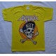 Anthrax Not Man N.O.T. Official Original Yellow T-Shirt Thrash Metal