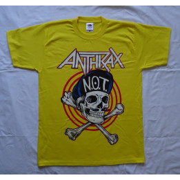 Anthrax Not Man N.O.T. Official Original Yellow T-Shirt Thrash Metal