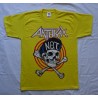 Anthrax Not Man N.O.T. State of Euphoria Official Original Yellow T-Shirt Thrash Metal The Big Four