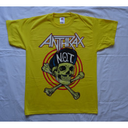 Anthrax Not Man N.O.T. State of Euphoria Official Original Yellow T-Shirt Thrash Metal The Big Four