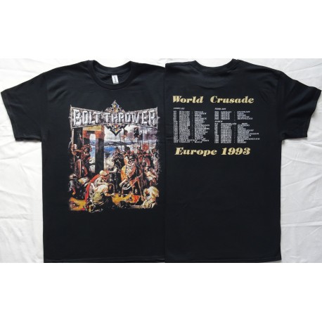 Bolt Thrower The IVth Crusade T-Shirt World Crusade Europe 1993 Tour Dates Old School Death Metal Grind Core