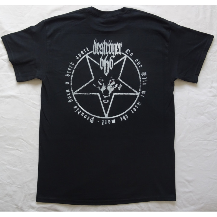 Deströyer 666 Wolfpack Destroyer 666 On Our Skin We Wear the Mark - Proudly Born A Breed Apart Official T-Shirt Black Death Thra