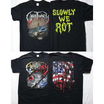 Obituary Classic Set Free Shipping Shirts Slowly We Rot Florida Death Metal Cause of Death The End Complete Official T-Shirt