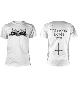 Emperor Old School Logo Official White T-Shirt Telemark Norge 1991
