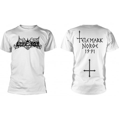 Emperor Old School Logo Official White T-Shirt Telemark Norge 1991