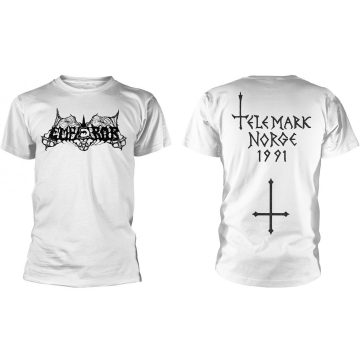 Emperor Old School Logo Official White T-Shirt Telemark Norge 1991