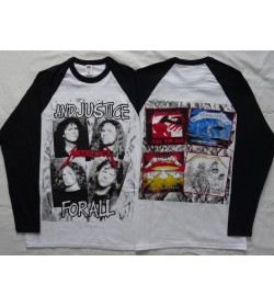 Metallica …And Justice for All Longsleeve White / Black Sleeve Thrash Metal Kill ’Em All, Ride the Lightning, Master of Puppets
