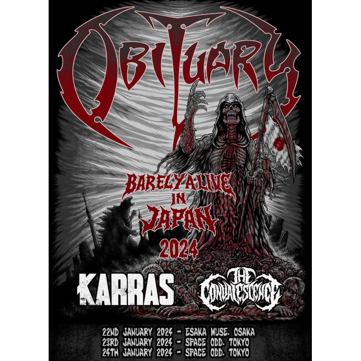 Obituary Barely Alive in Japan Tour 2024 T-Shirt Dying Of Everything