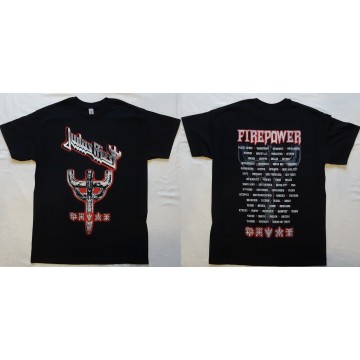 Judas Priest Firepower Official T-Shirt World Tour 2018 Graphic Emblem Date Back