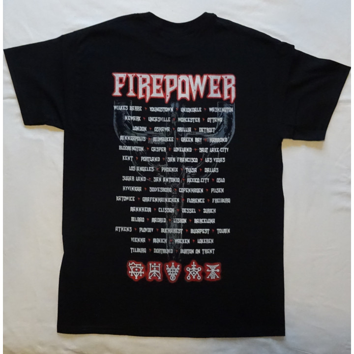 Judas Priest Firepower Official T-Shirt World Tour 2018 Graphic Emblem Date Back