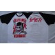 Slayer Slaytanic Wehrmacht Thrash Metal Old Skull 1988 Official Baseball White Black T-Shirt 