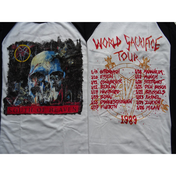 Slayer South of Heaven World Sacrifice Tour 1989 Baseball T-Shirt Free Shipping !