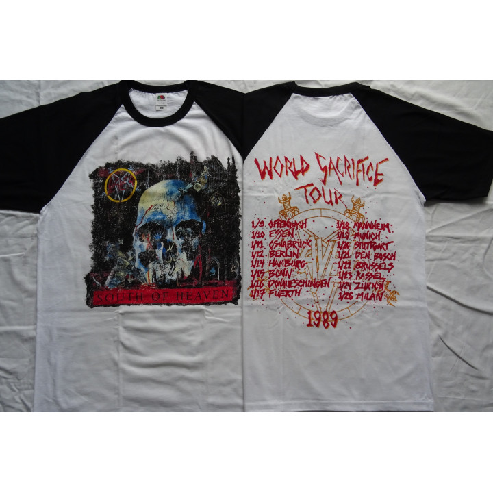 Slayer South of Heaven World Sacrifice Tour 1989 Baseball T-Shirt Free Shipping !