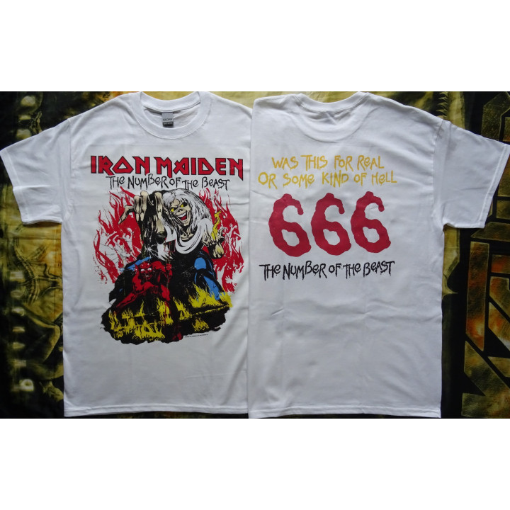 Iron Maiden The Number of the Beast 666 40th Anniversary Official T-Shirt Free Shipping !