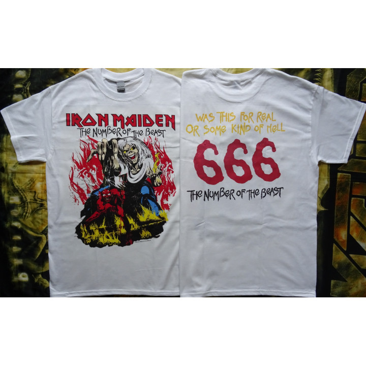 Iron Maiden The Number of the Beast 666 40th Anniversary Official T-Shirt Free Shipping !